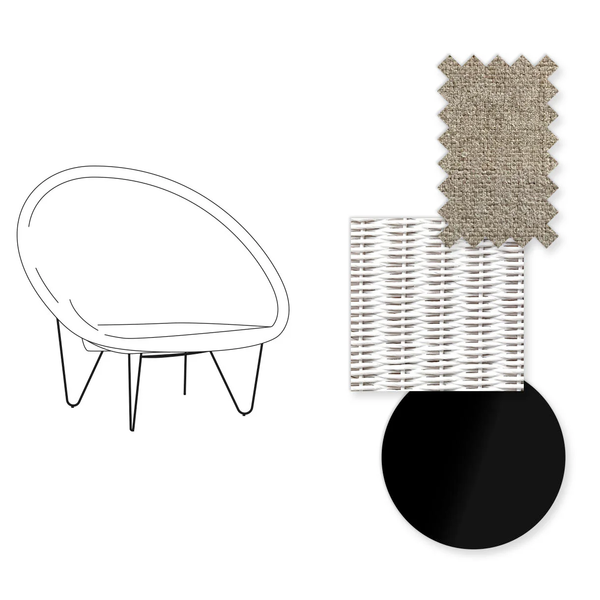 Joe Indoor Cocoon Chair with Black Legs - Image 68