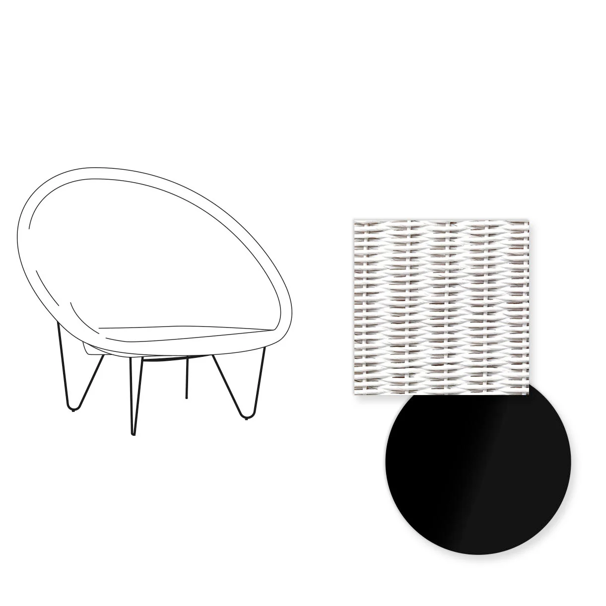 Joe Indoor Cocoon Chair with Black Legs - Image 69