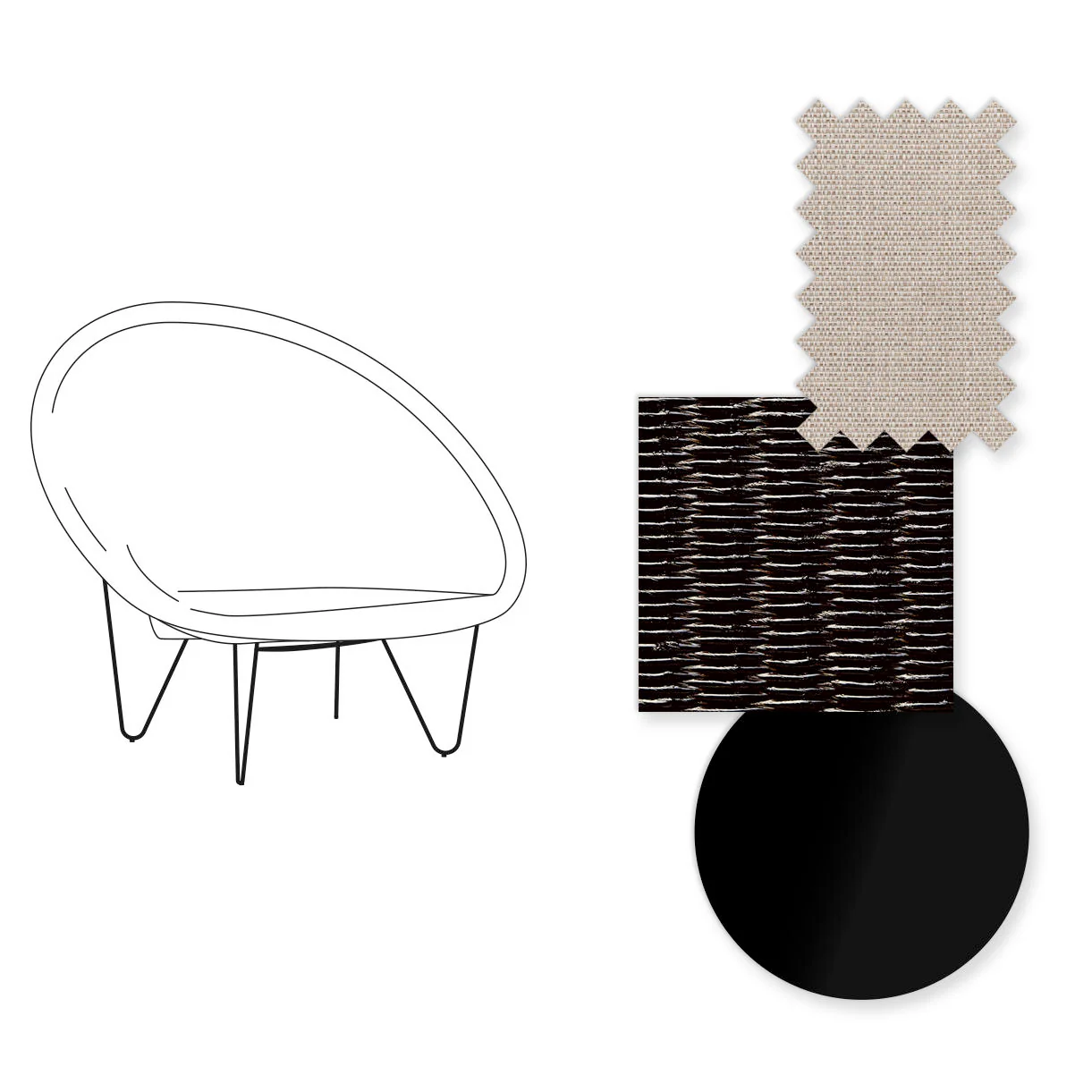 Joe Indoor Cocoon Chair with Black Legs - Image 7
