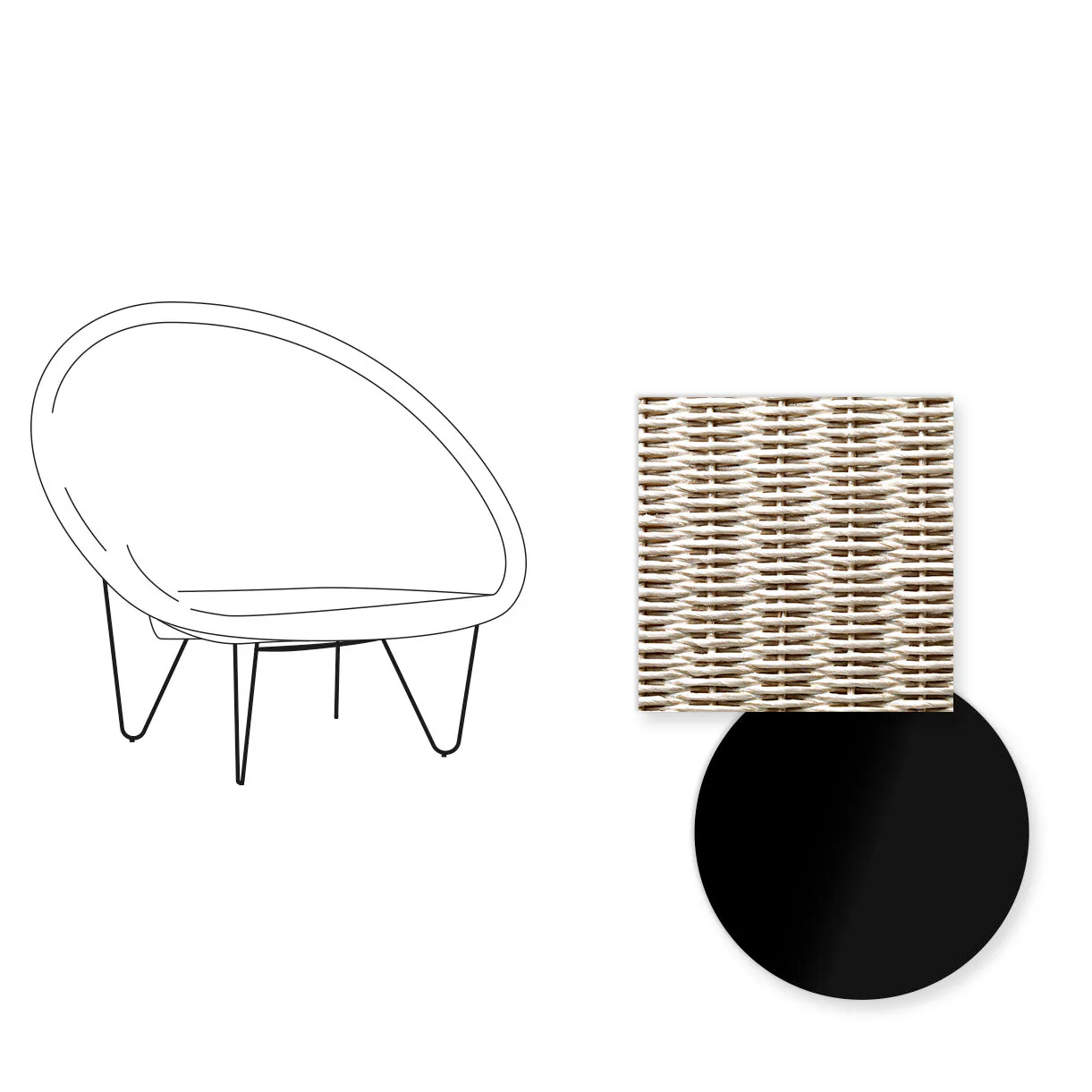 Joe Indoor Cocoon Chair with Black Legs - Image 73
