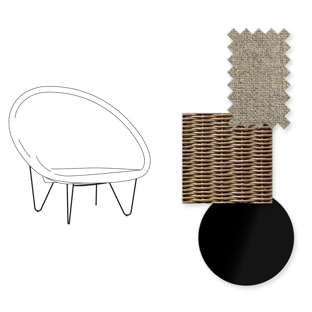 Joe Indoor Cocoon Chair with Black Legs - Image 76
