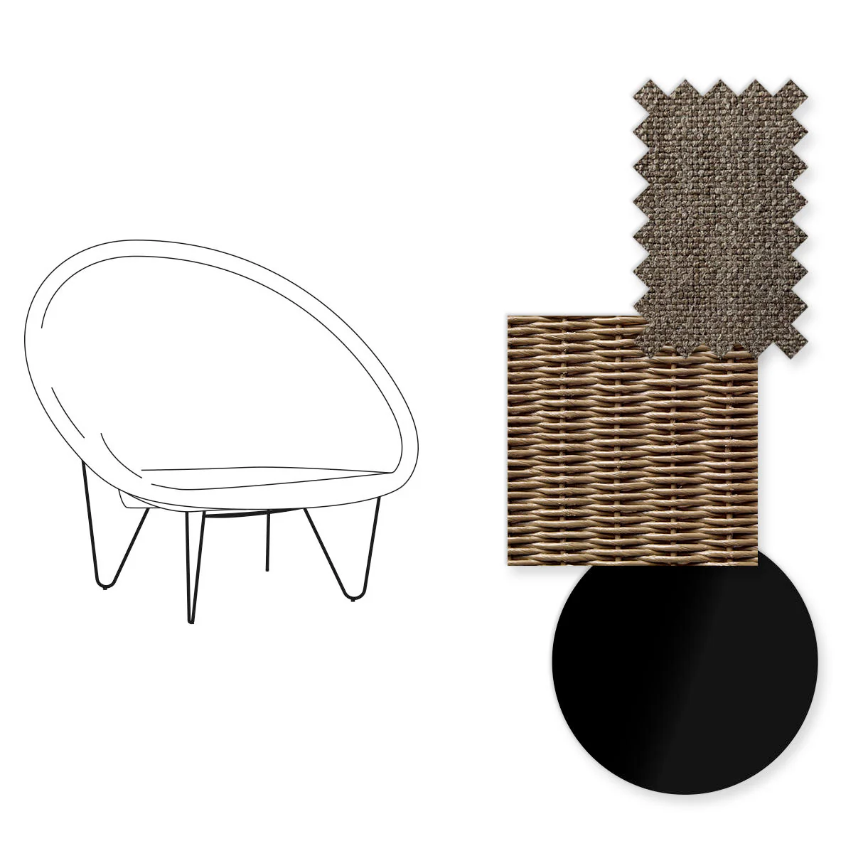 Joe Indoor Cocoon Chair with Black Legs - Image 78