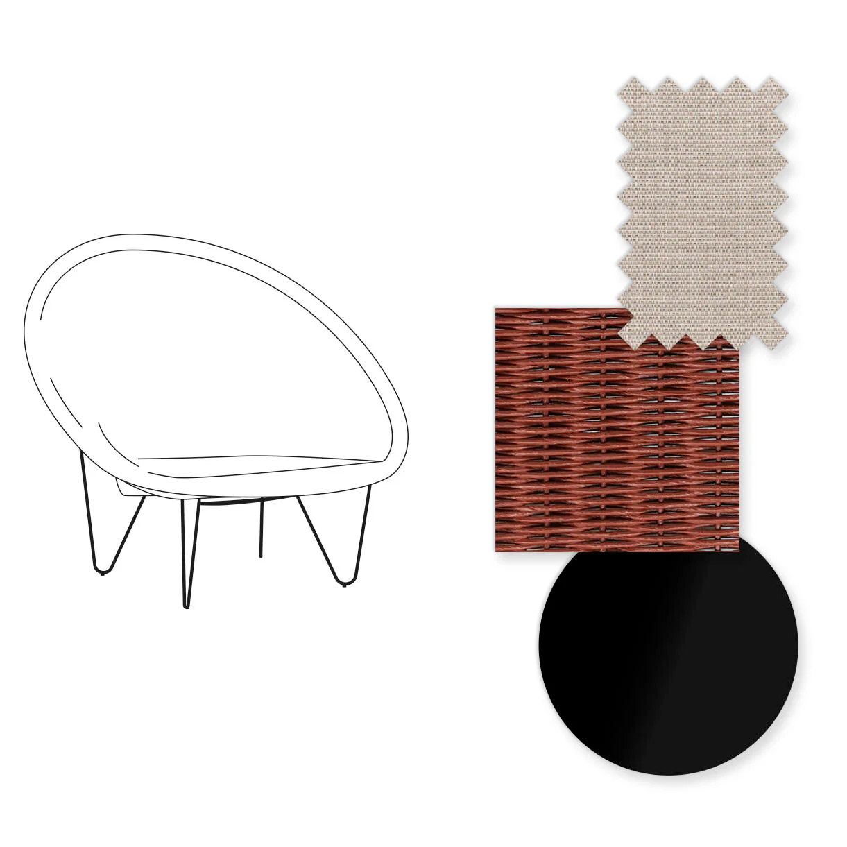 Joe Indoor Cocoon Chair with Black Legs - Image 79