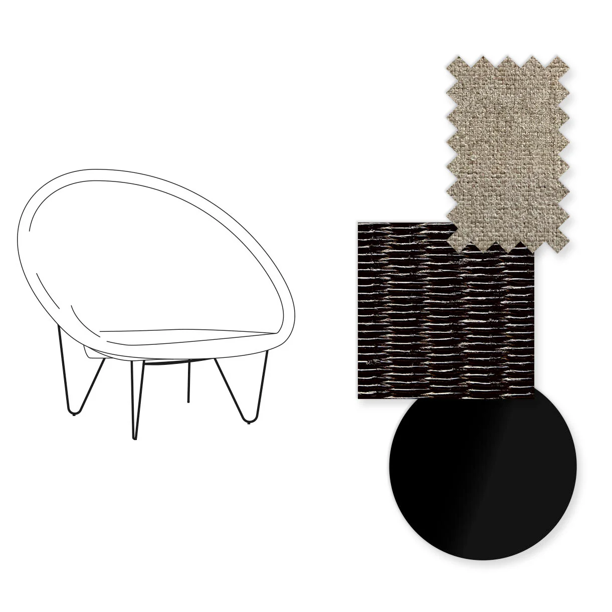 Joe Indoor Cocoon Chair with Black Legs - Image 8
