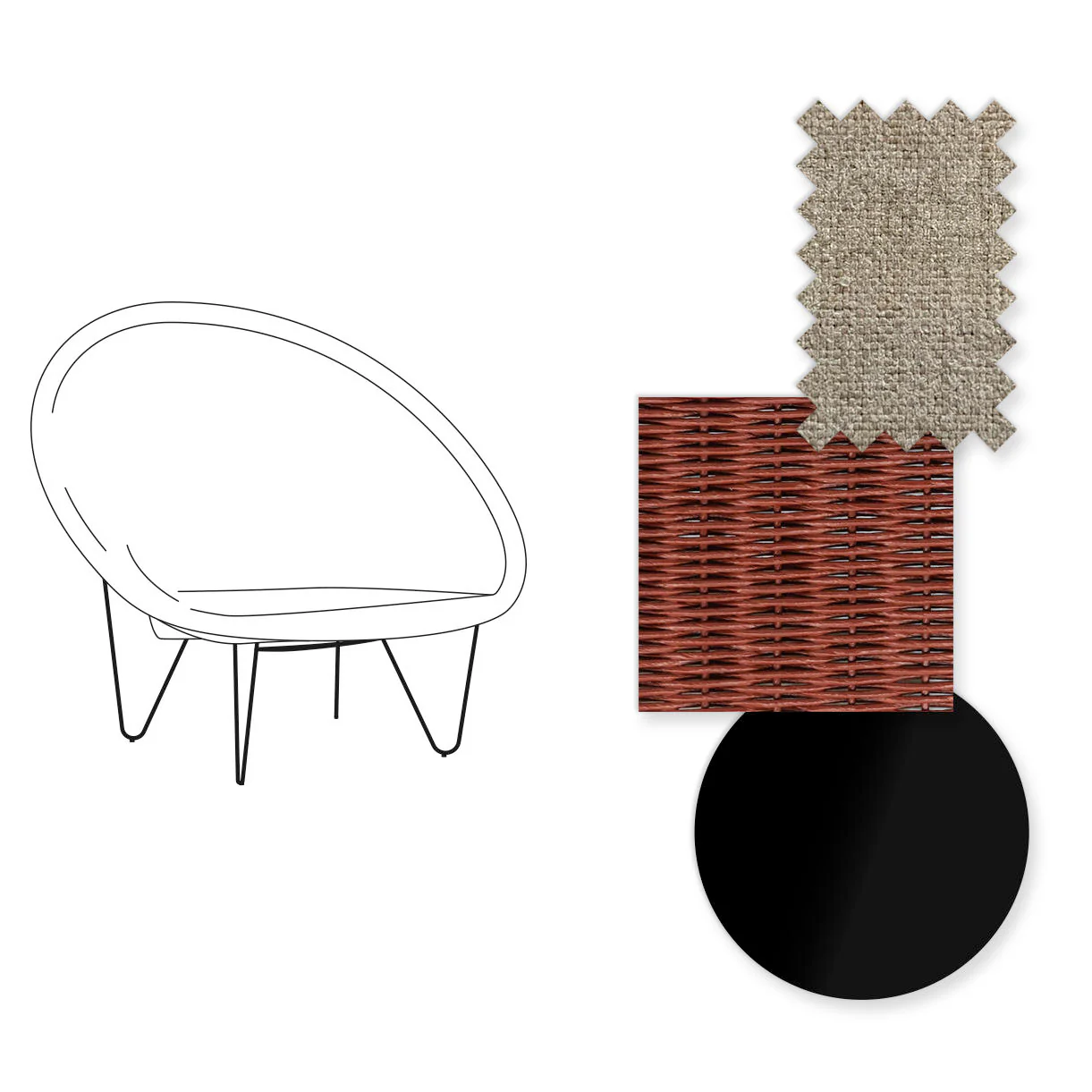Joe Indoor Cocoon Chair with Black Legs - Image 80