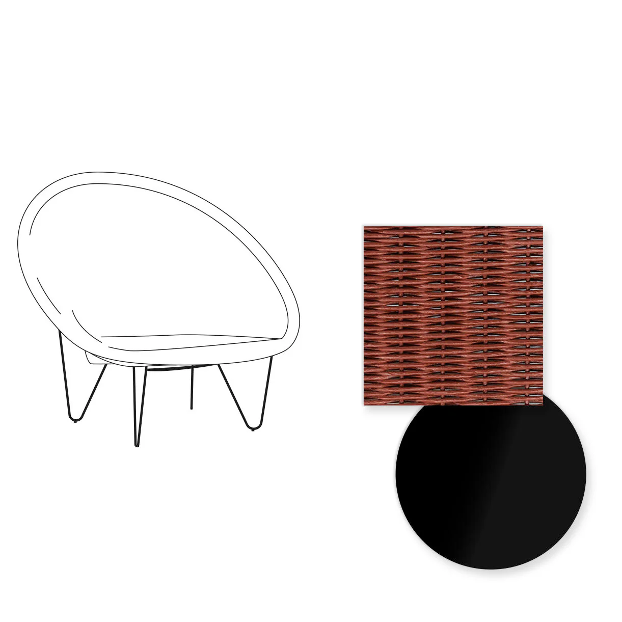 Joe Indoor Cocoon Chair with Black Legs - Image 81