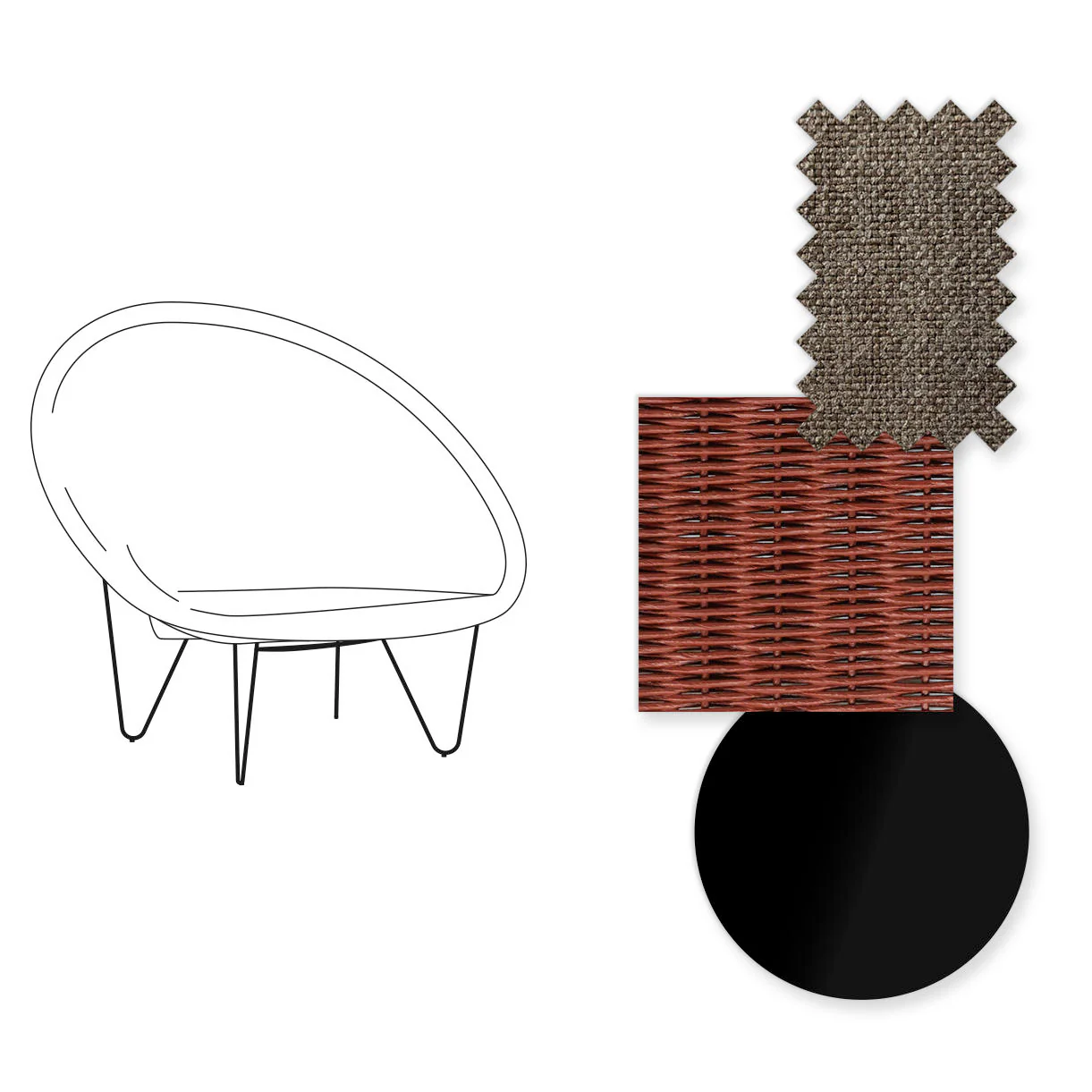 Joe Indoor Cocoon Chair with Black Legs - Image 82