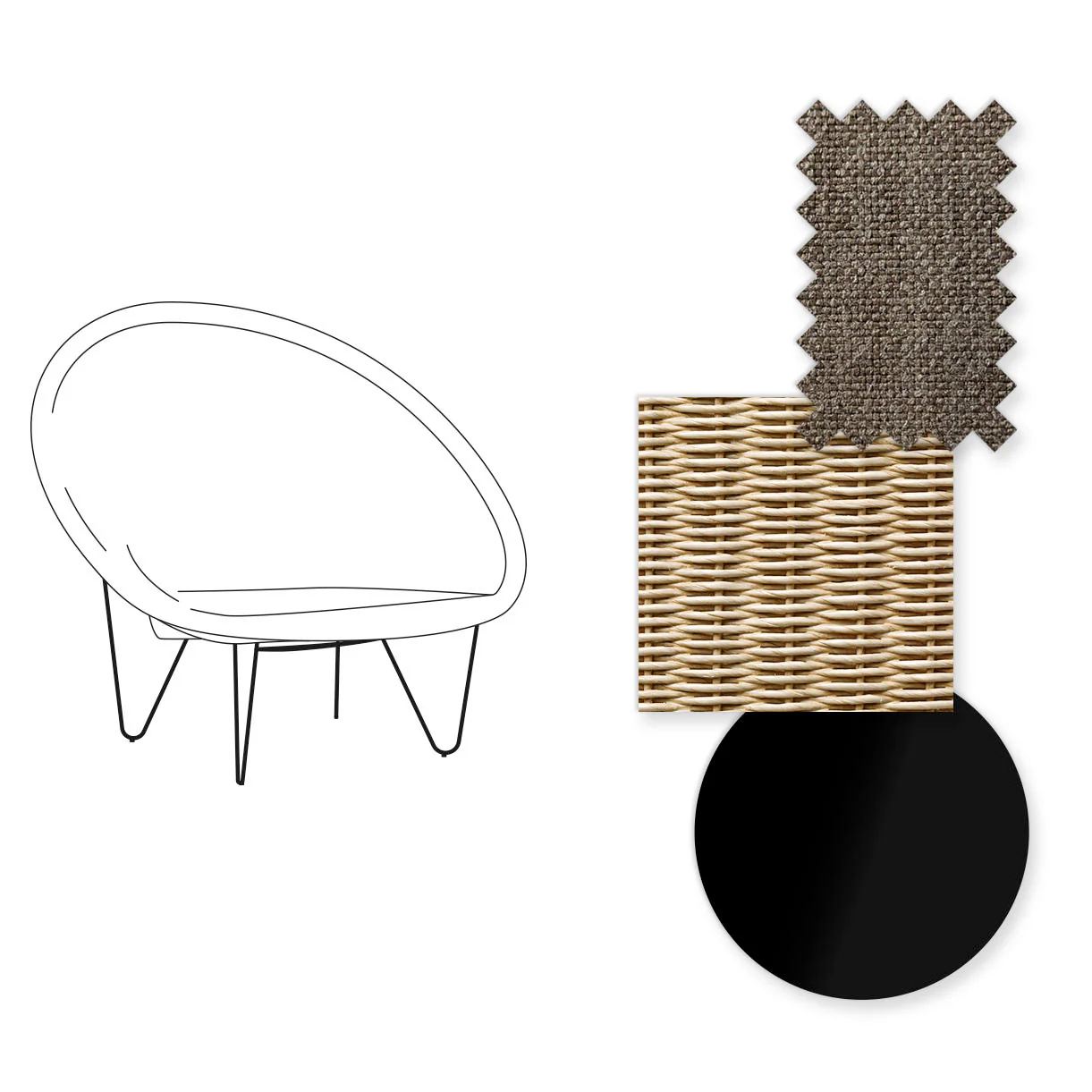 Joe Indoor Cocoon Chair with Black Legs - Image 86