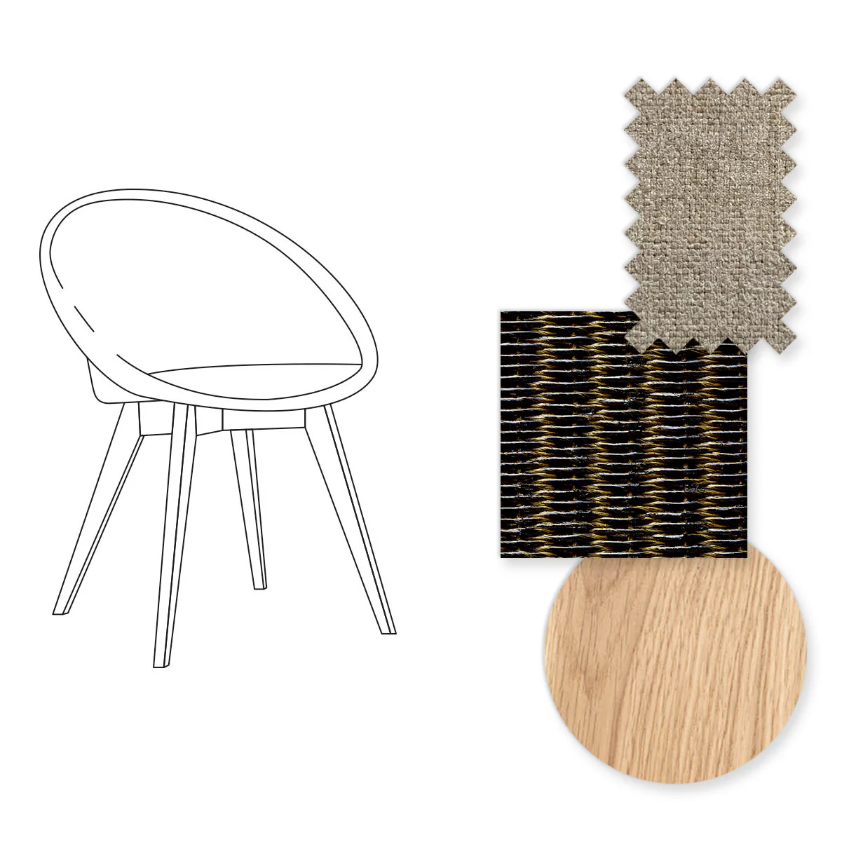 Joe Indoor Dining Chair with Oak Legs - Image 15