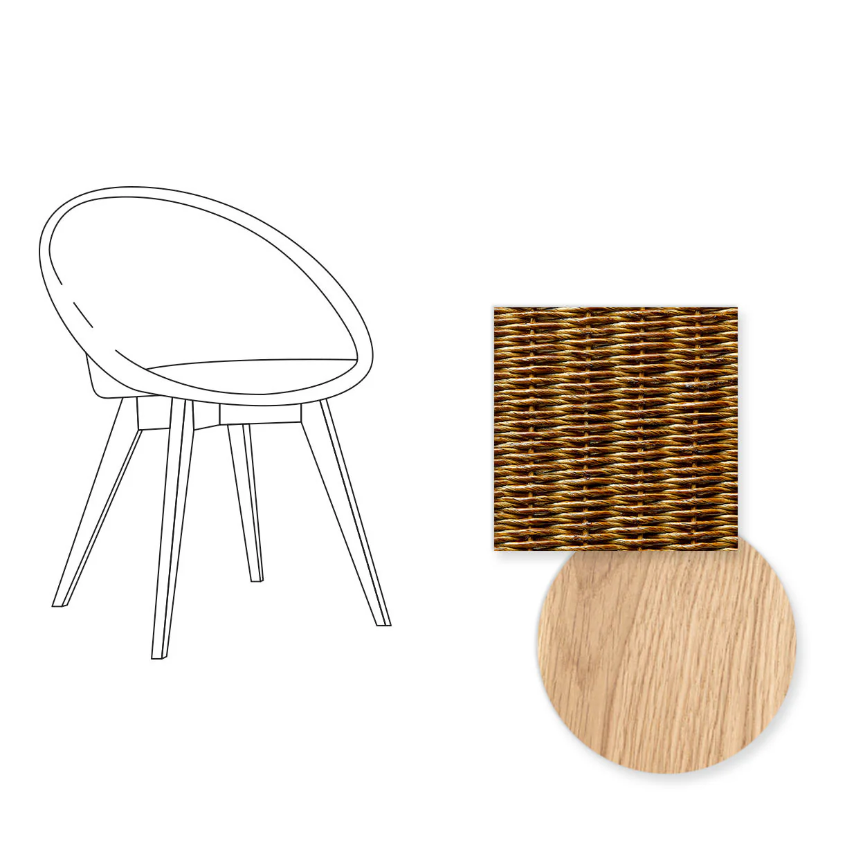Joe Indoor Dining Chair with Oak Legs - Image 24