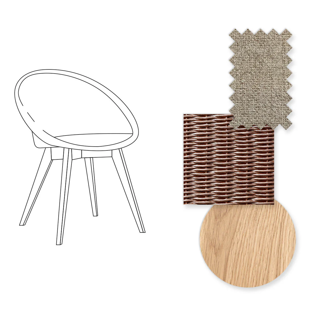 Joe Indoor Dining Chair with Oak Legs - Image 27