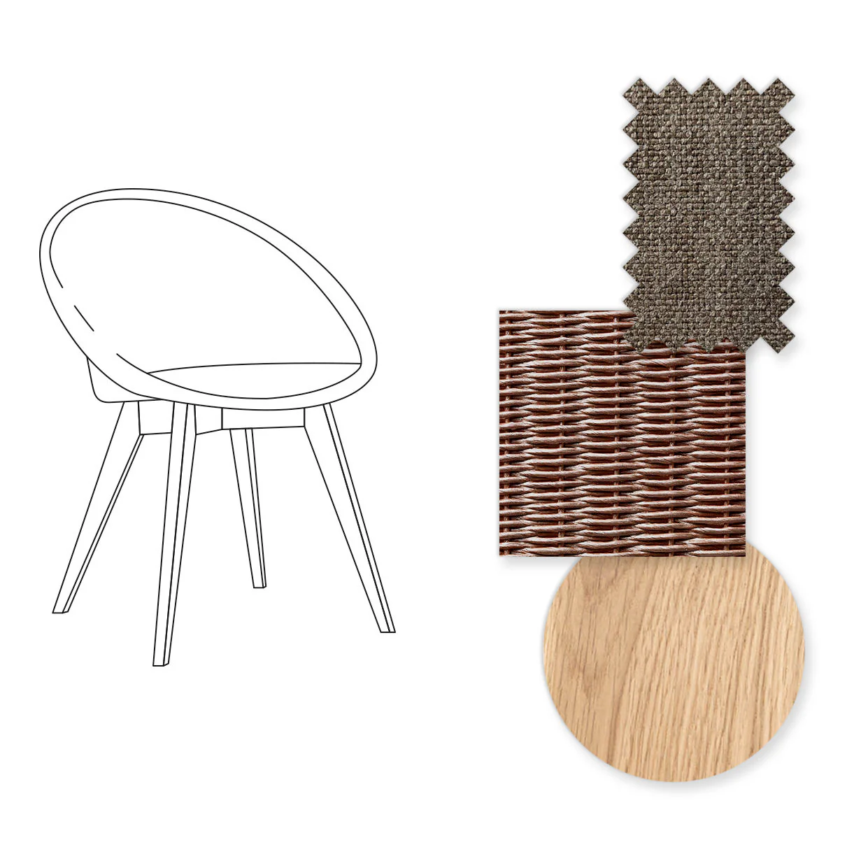 Joe Indoor Dining Chair with Oak Legs - Image 29