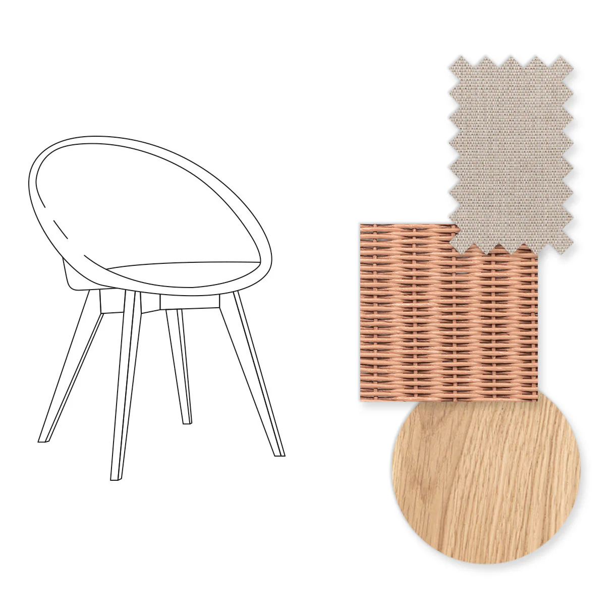 Joe Indoor Dining Chair with Oak Legs - Image 30