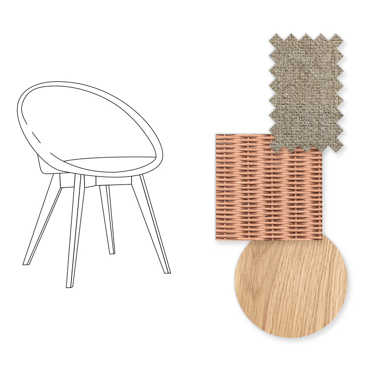 Joe Indoor Dining Chair with Oak Legs - Image 31