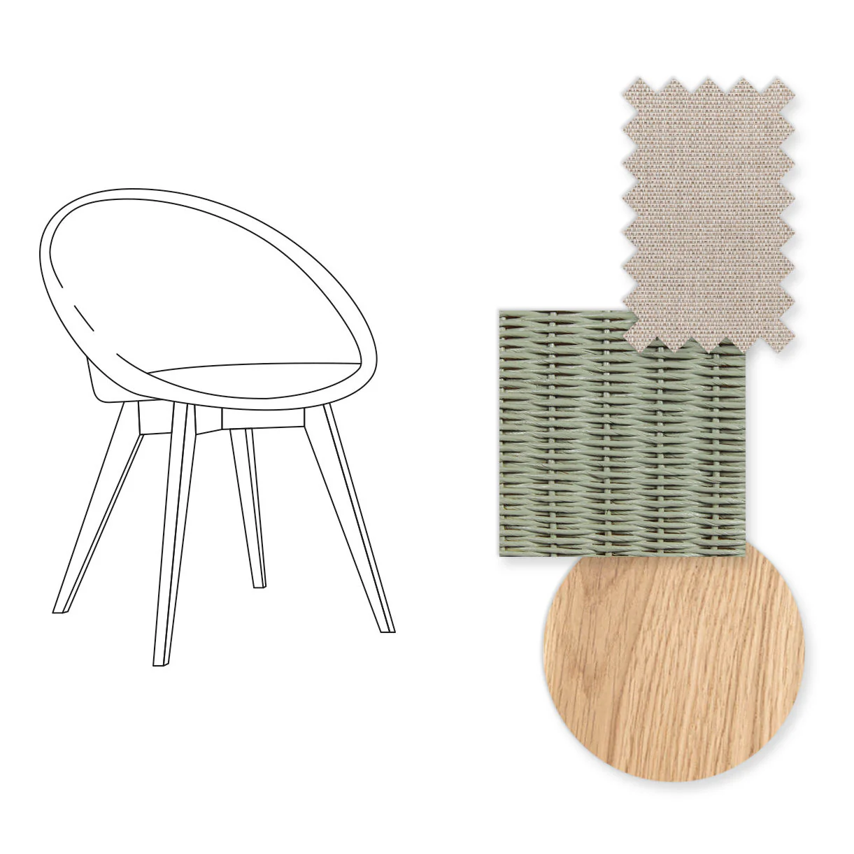 Joe Indoor Dining Chair with Oak Legs - Image 34