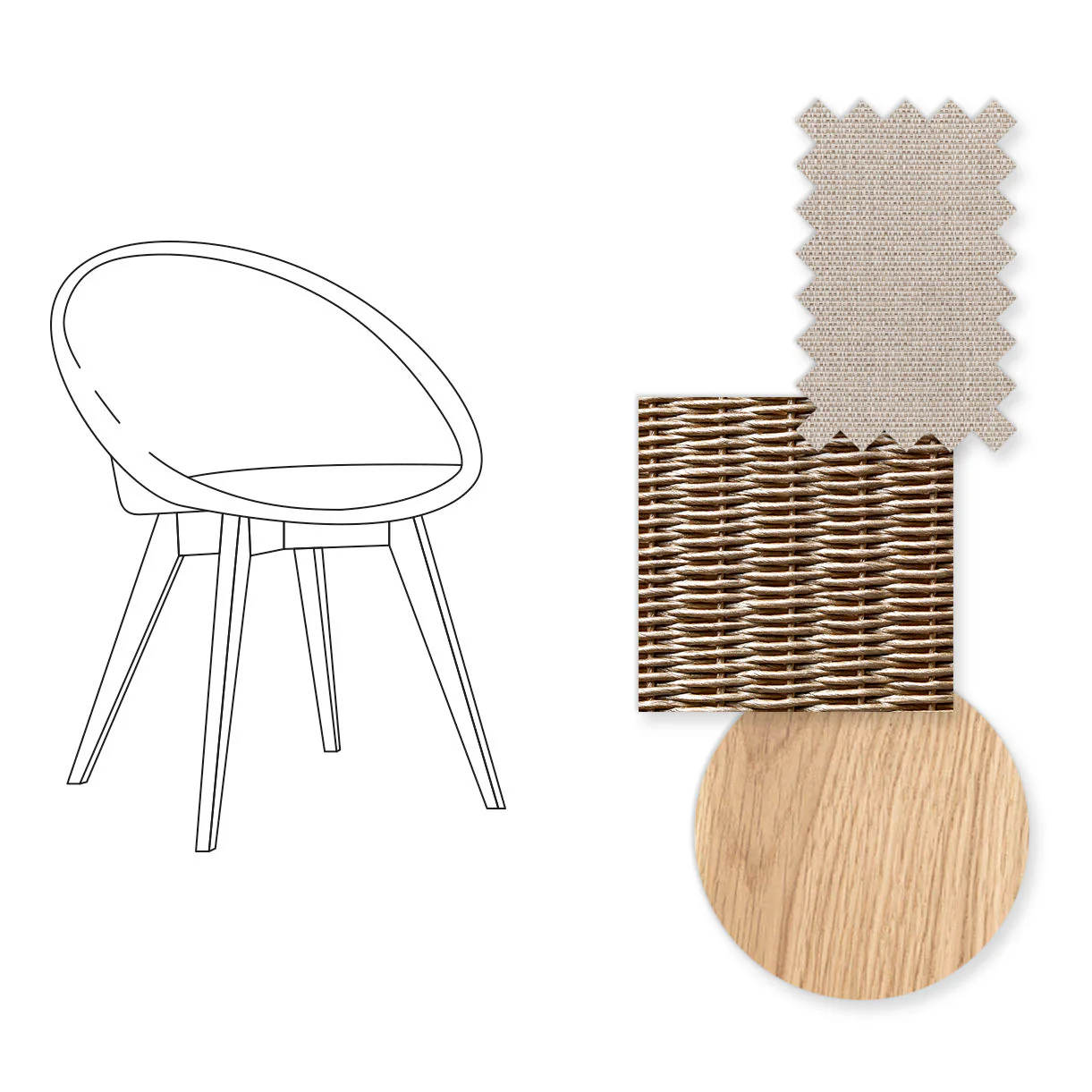 Joe Indoor Dining Chair with Oak Legs - Image 46