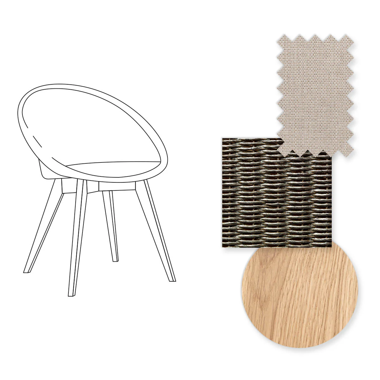 Joe Indoor Dining Chair with Oak Legs - Image 50