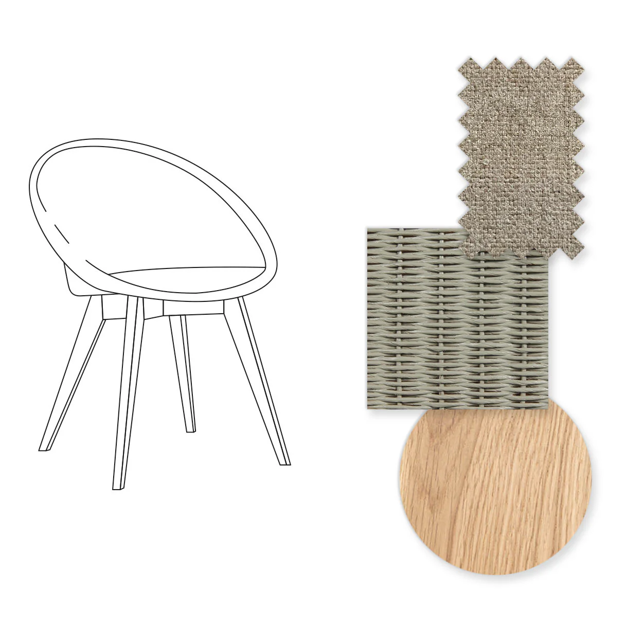 Joe Indoor Dining Chair with Oak Legs - Image 55