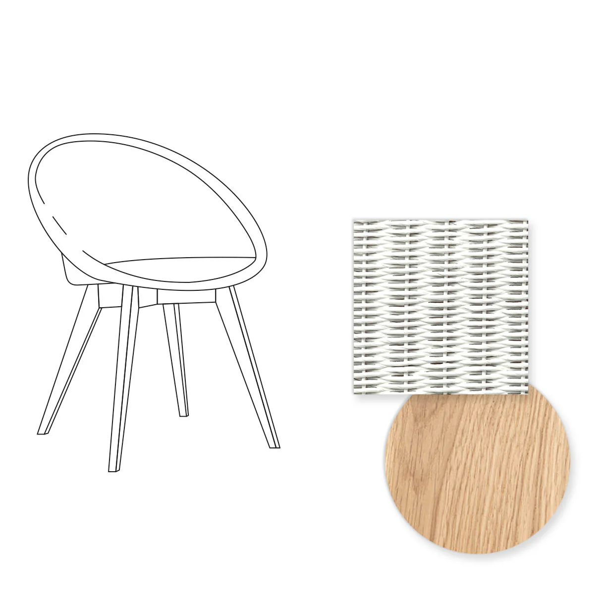 Joe Indoor Dining Chair with Oak Legs - Image 60