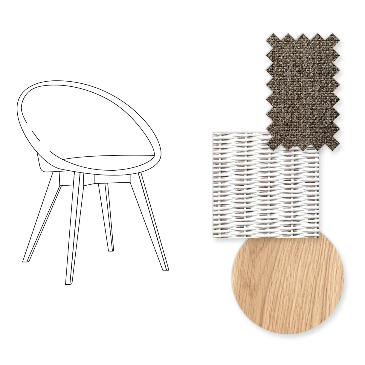 Joe Indoor Dining Chair with Oak Legs - Image 73