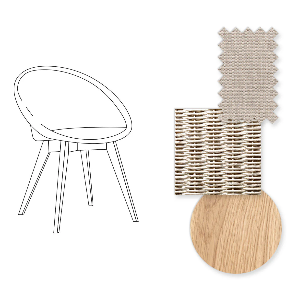Joe Indoor Dining Chair with Oak Legs - Image 74