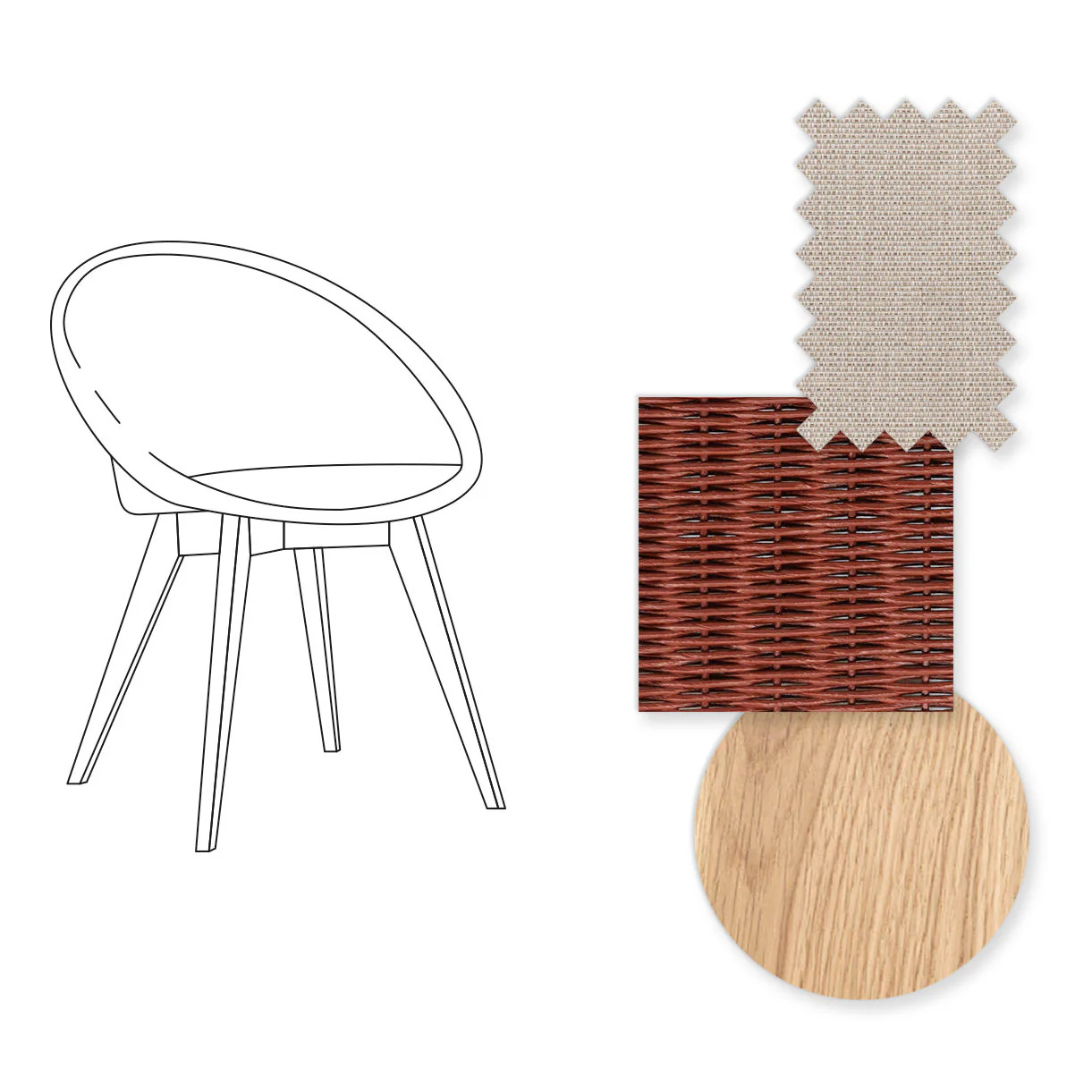Joe Indoor Dining Chair with Oak Legs - Image 82