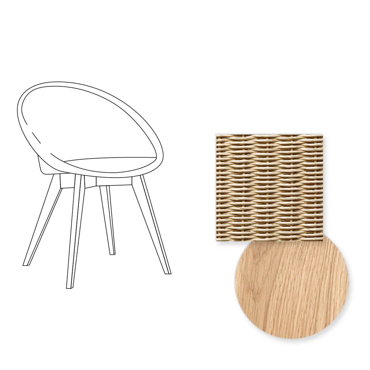 Joe Indoor Dining Chair with Oak Legs - Image 88