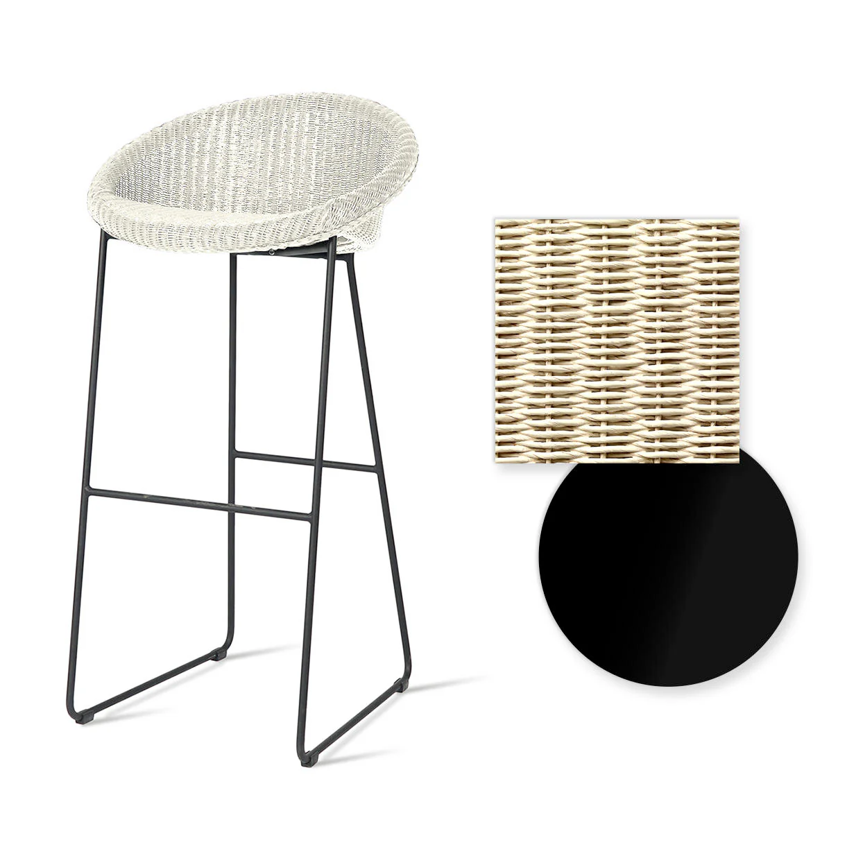 Joe Indoor Bar Stool Black Sled Base - Image 15