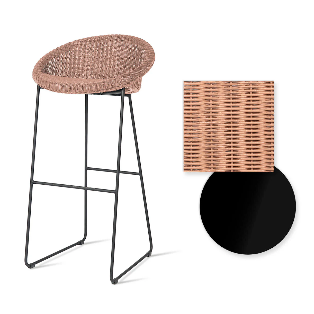 Joe Indoor Bar Stool Black Sled Base - Image 17