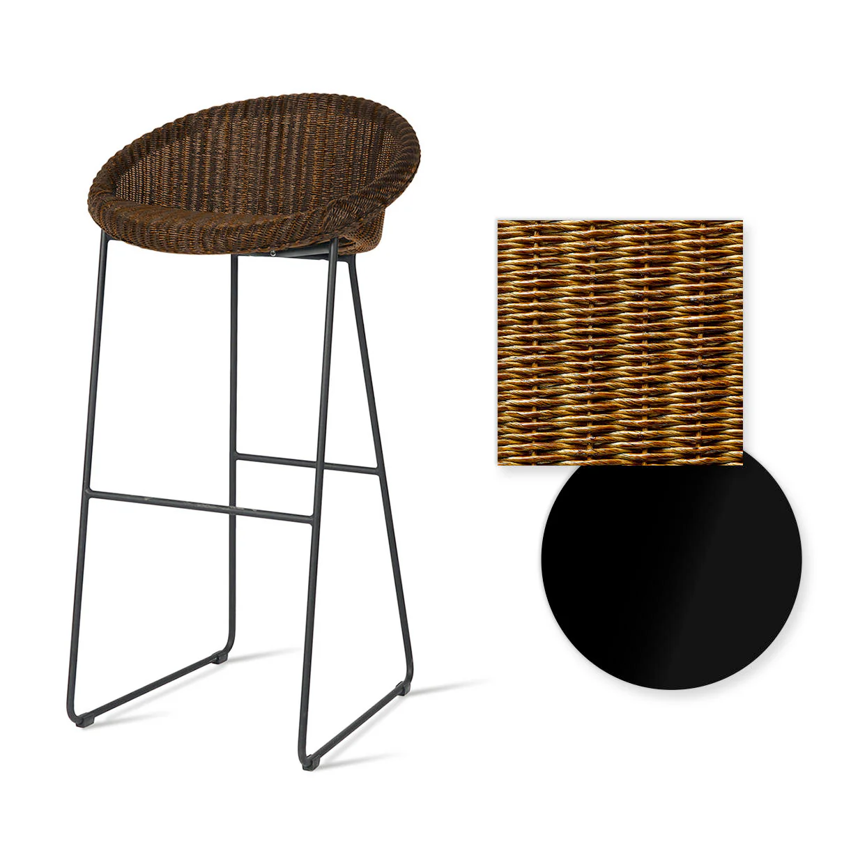 Joe Indoor Bar Stool Black Sled Base - Image 7