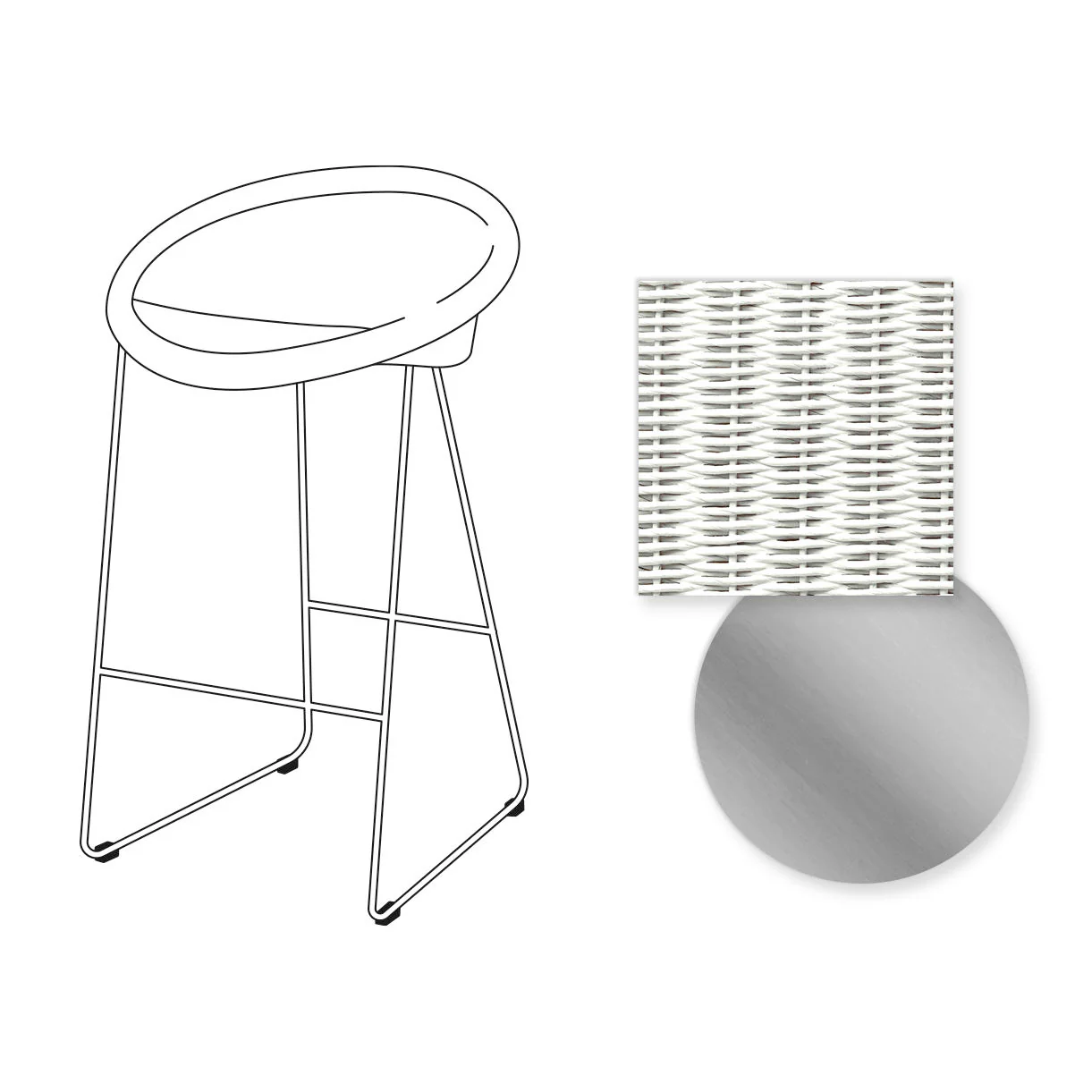 Joe Indoor Counter Stool Stainless Steel Sled Base - Image 14