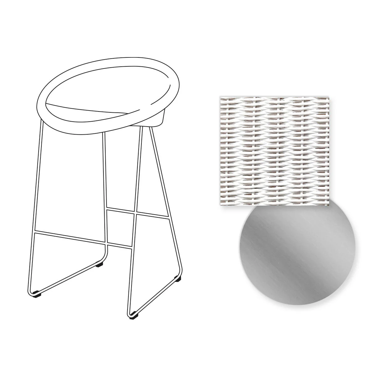 Joe Indoor Counter Stool Stainless Steel Sled Base - Image 17