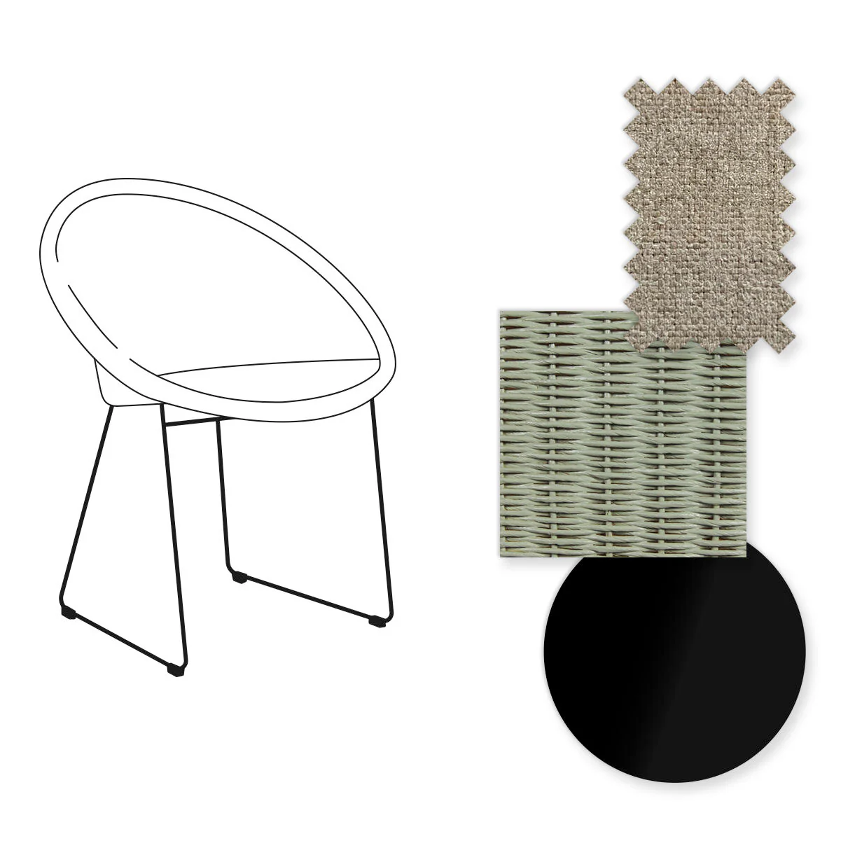 Joe Indoor Dining Chair Black Sled Base - Image 33