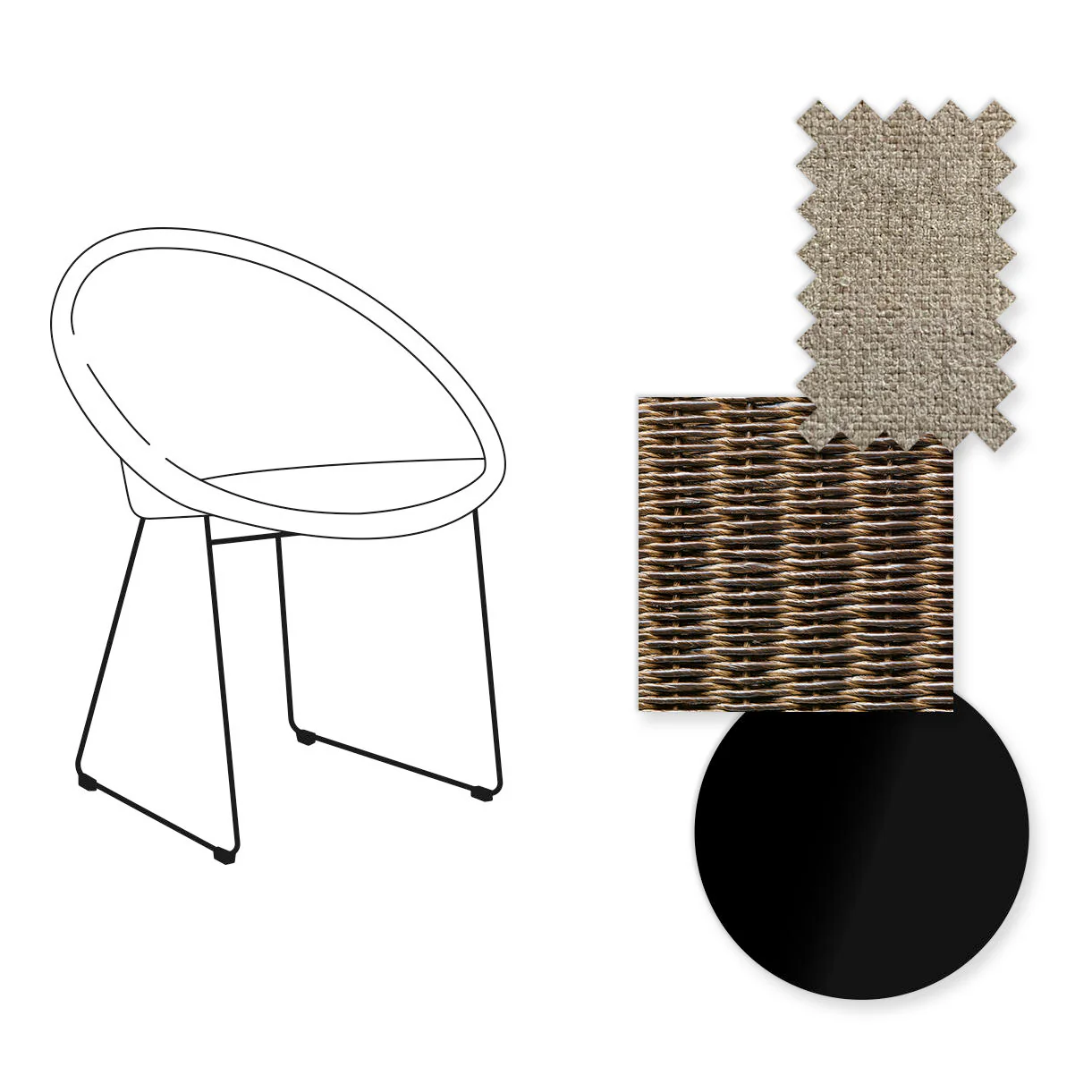 Joe Indoor Dining Chair Black Sled Base - Image 41