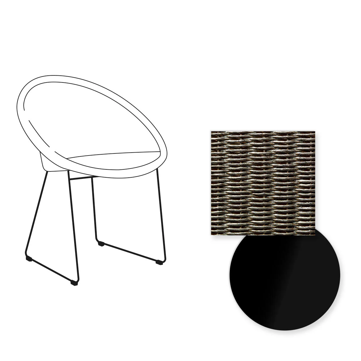 Joe Indoor Dining Chair Black Sled Base - Image 50