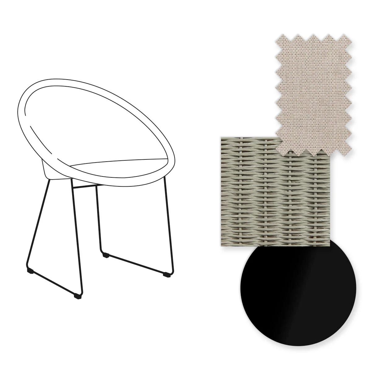 Joe Indoor Dining Chair Black Sled Base - Image 52