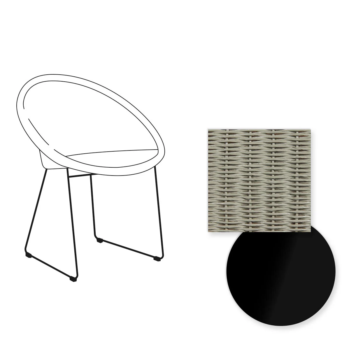 Joe Indoor Dining Chair Black Sled Base - Image 54