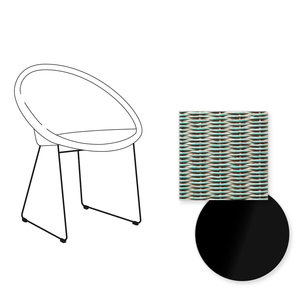 Joe Indoor Dining Chair Black Sled Base - Image 6