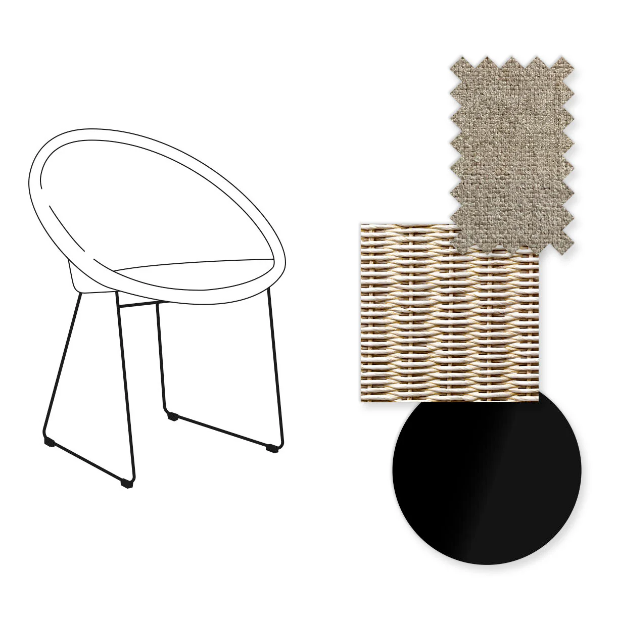 Joe Indoor Dining Chair Black Sled Base - Image 65