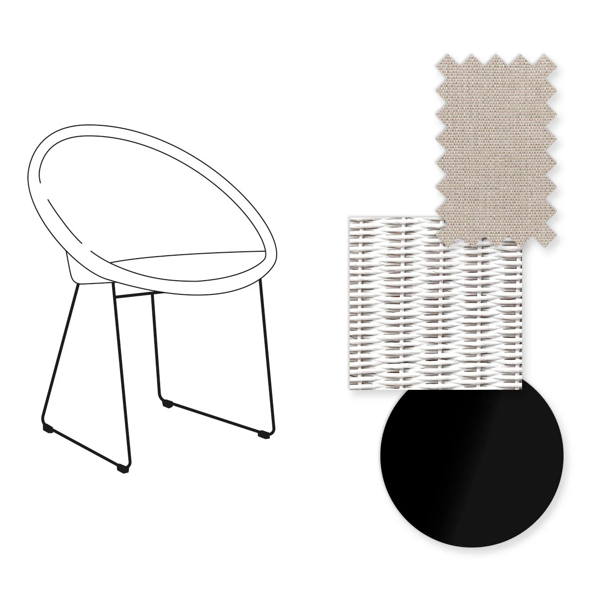 Joe Indoor Dining Chair Black Sled Base - Image 68