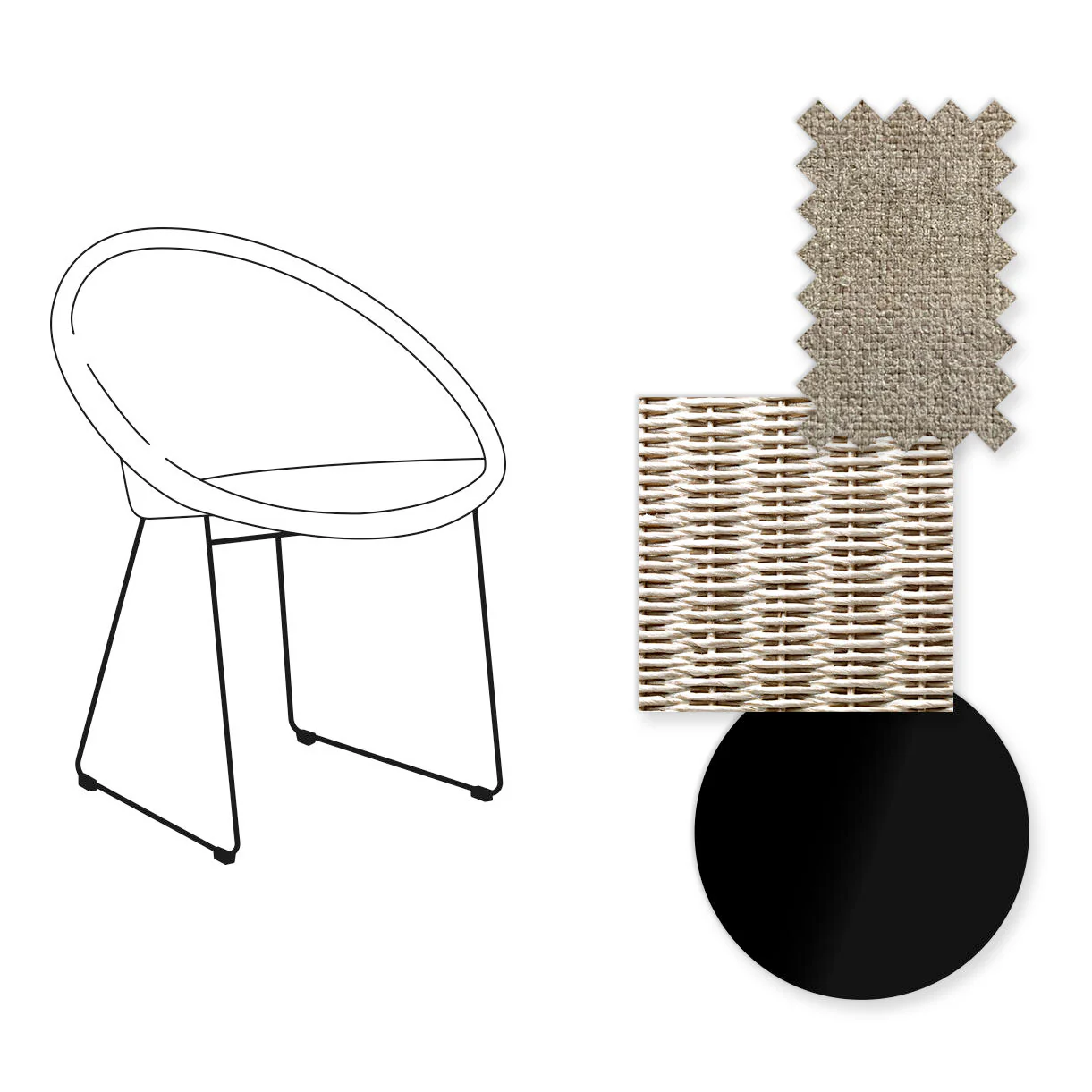 Joe Indoor Dining Chair Black Sled Base - Image 73