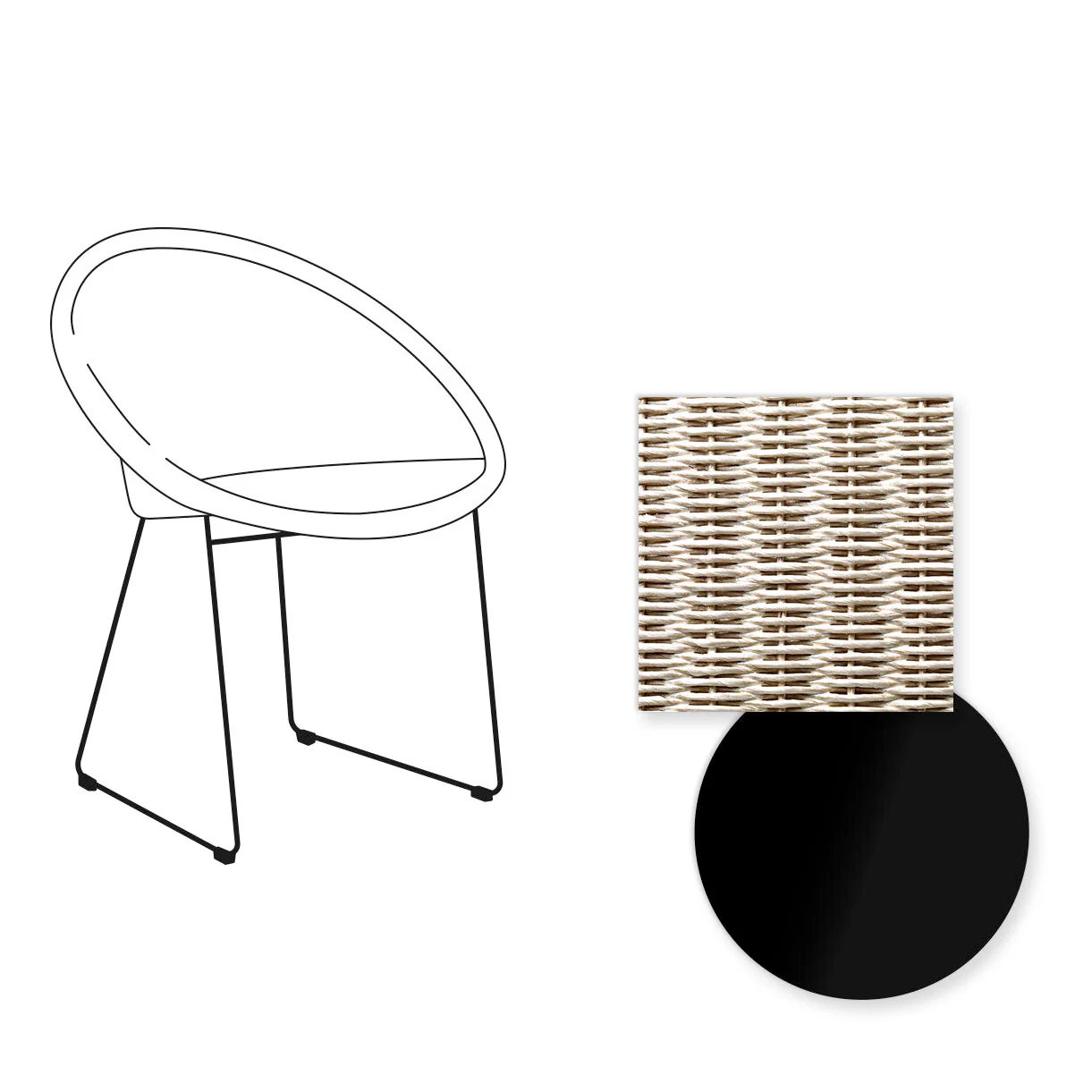 Joe Indoor Dining Chair Black Sled Base - Image 74