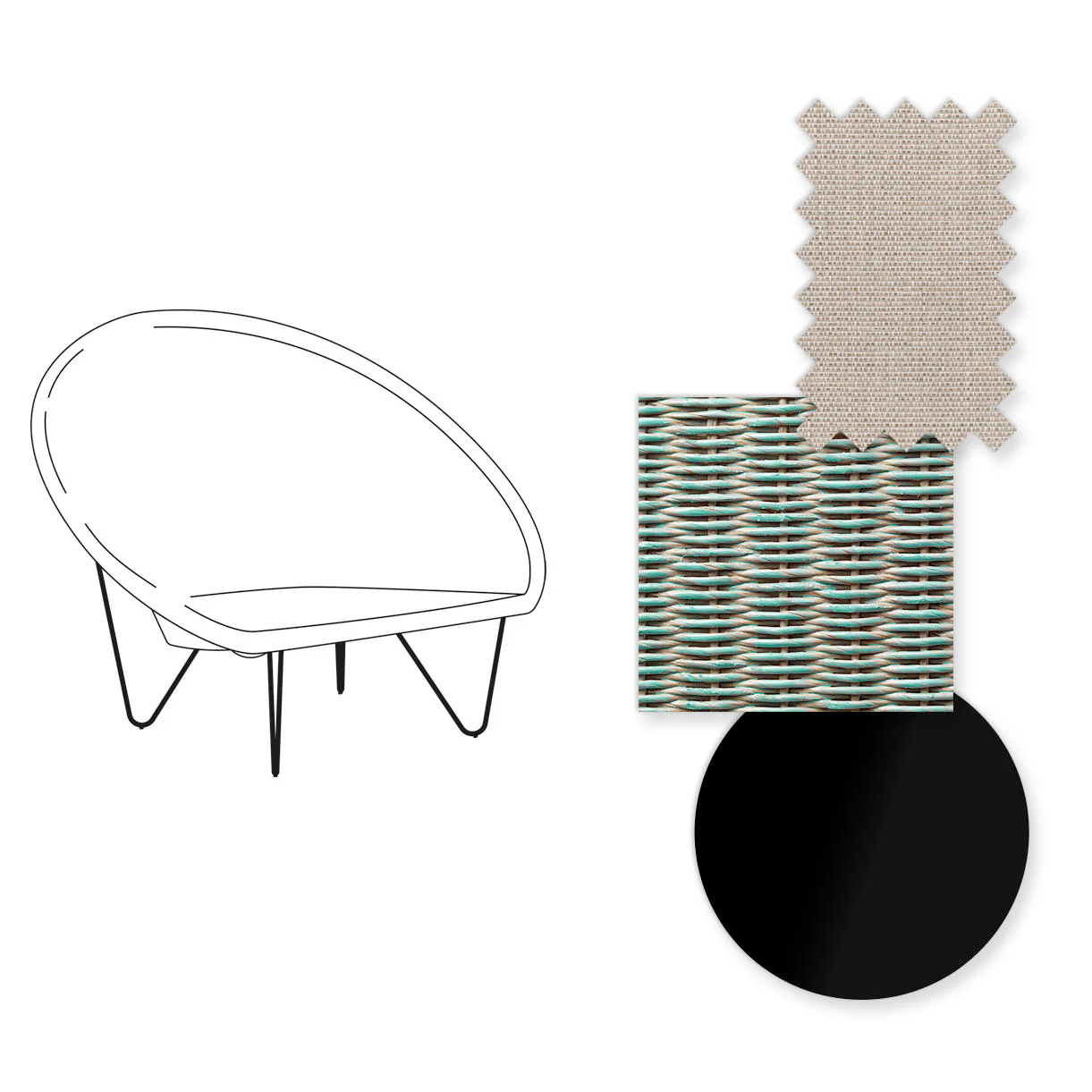 Joe Indoor Lounge Chair with Black Legs - Image 4