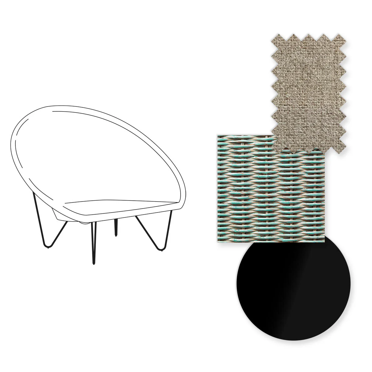 Joe Indoor Lounge Chair with Black Legs - Image 5