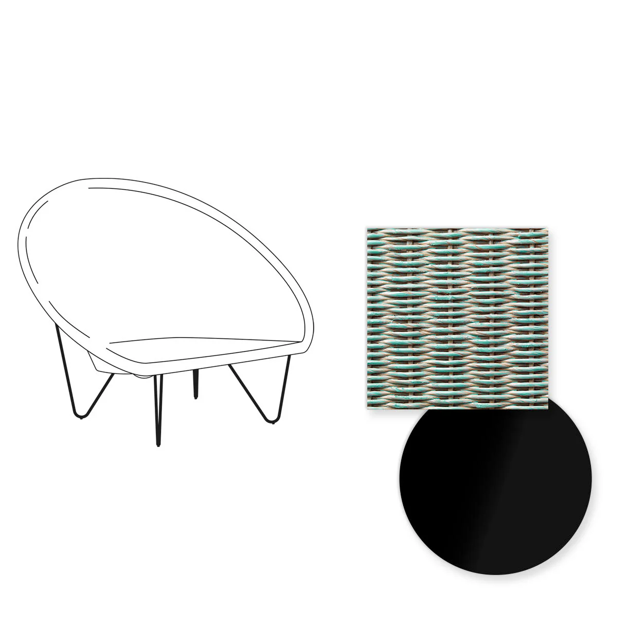 Joe Indoor Lounge Chair with Black Legs - Image 6