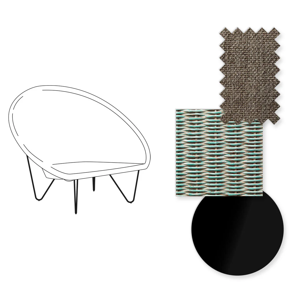 Joe Indoor Lounge Chair with Black Legs - Image 7