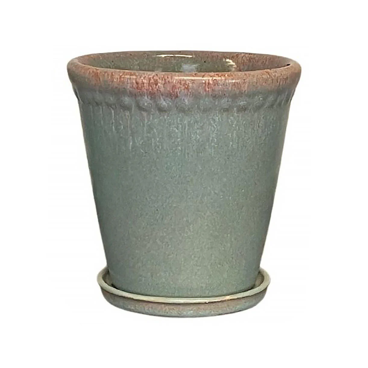 Lacepot Edged Glazed Plant Pot Mixed Blues - Image 7