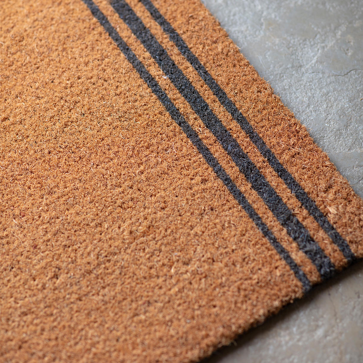 Large Coir Triple Striped Doormat - Image 2