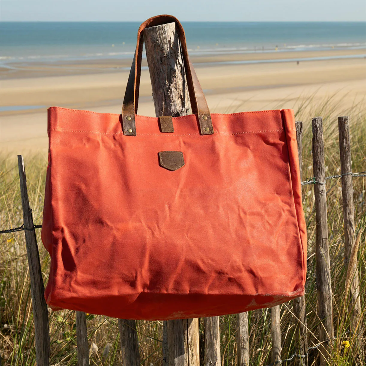 Large Waxed Canvas East West Bags - Image 3