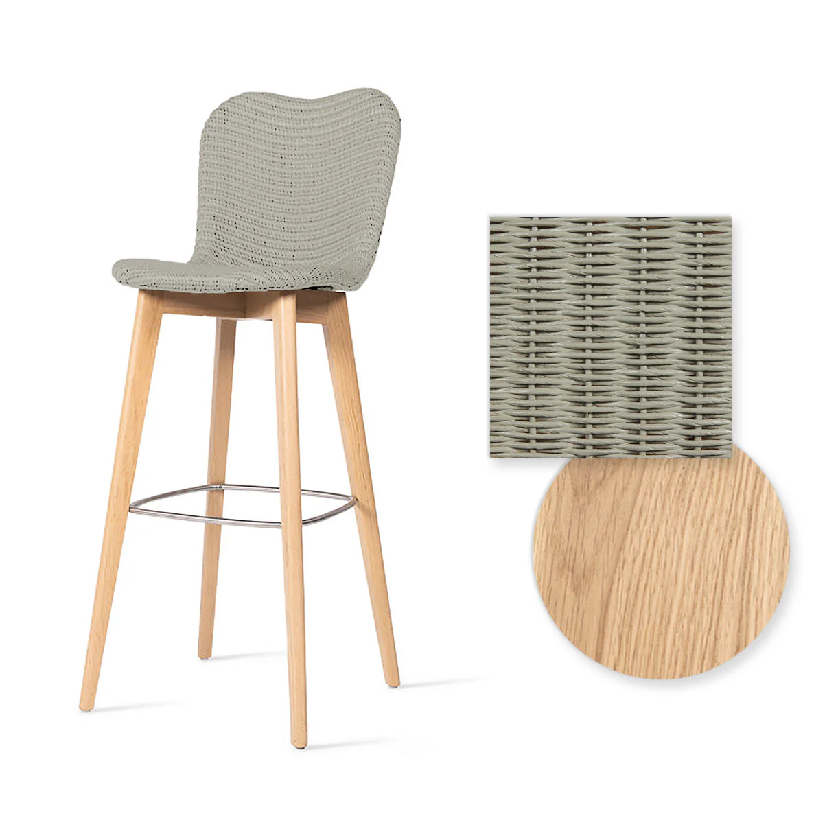 Lily Indoor Bar Stool with Oak Legs - Image 11